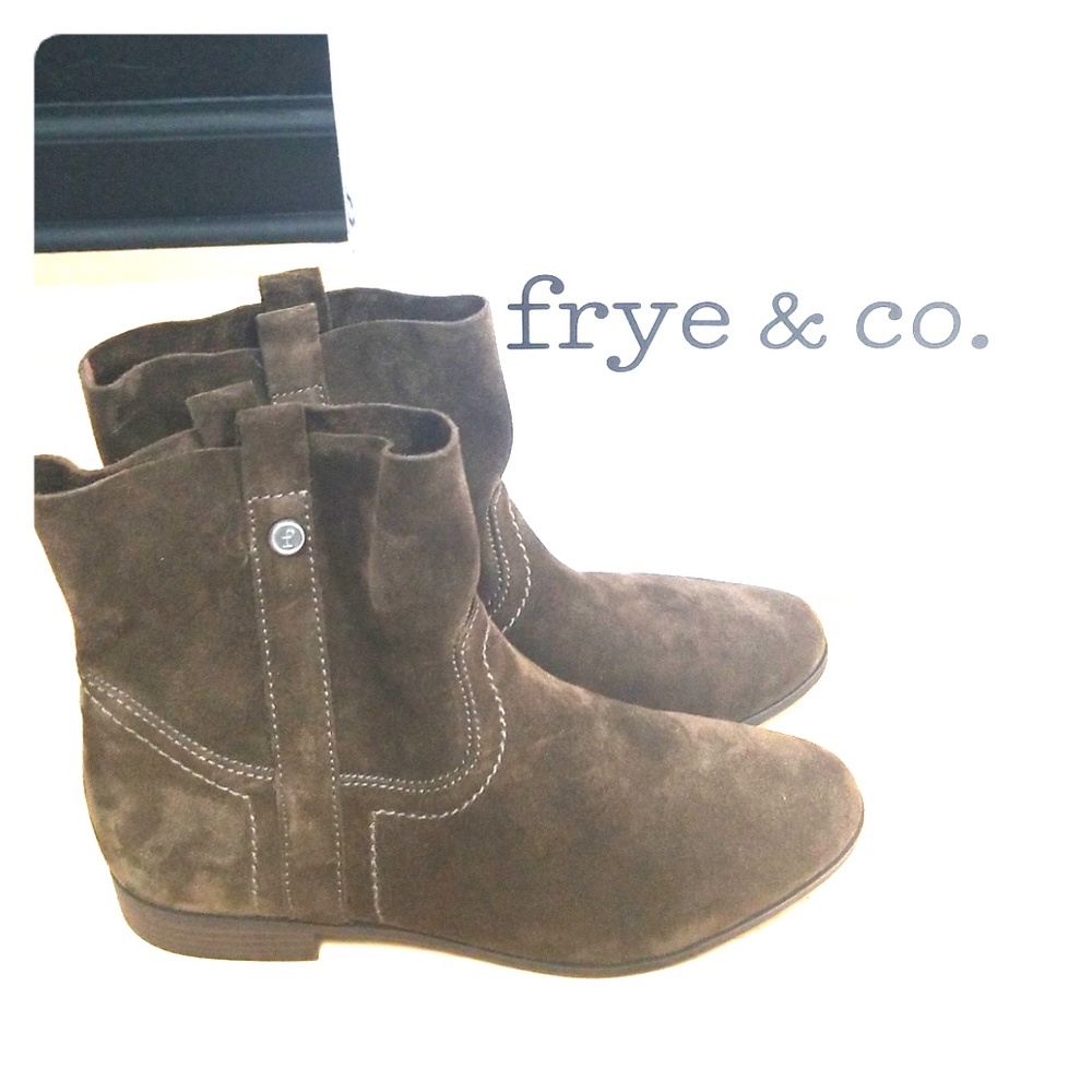 Frye Brown Suede Ankle Boots Booties